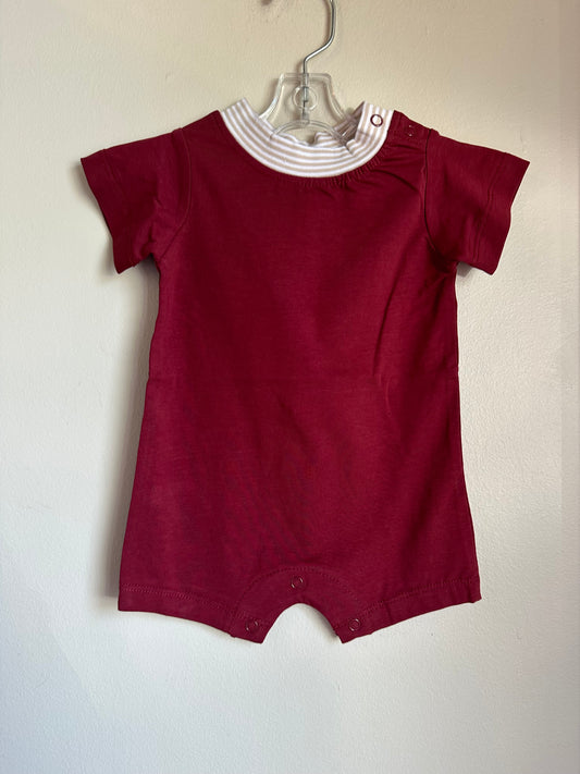 Maroon bulldog romper