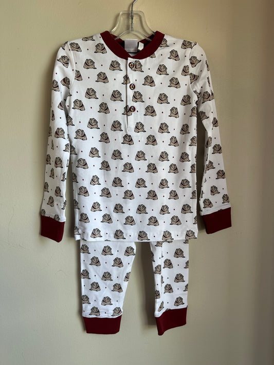 Maroon bulldog boy’s pj set