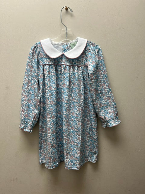 Pink/Blue Floral Peter Pan Dress