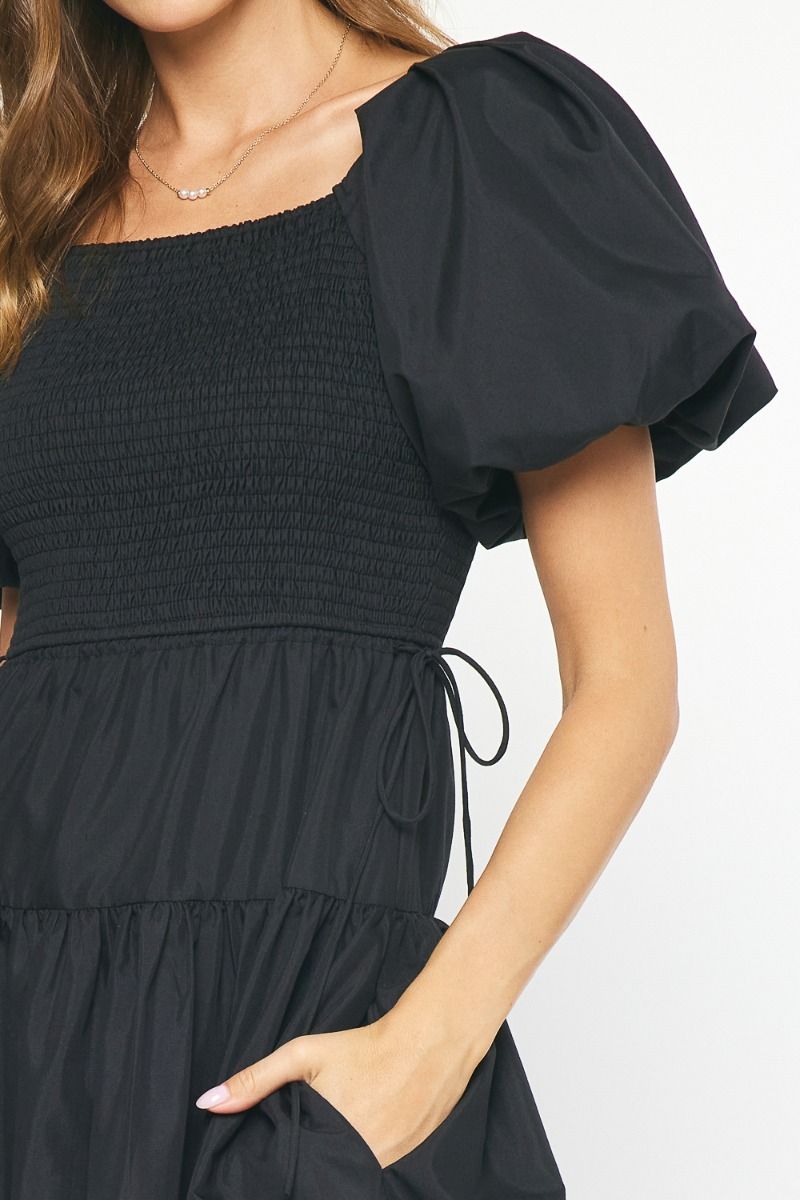 Solid Square Neck SS Maxi Dress