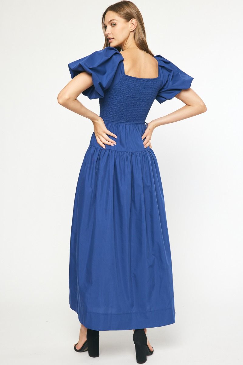 Solid Square Neck SS Maxi Dress