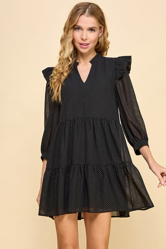 Polka Dot LS Dress