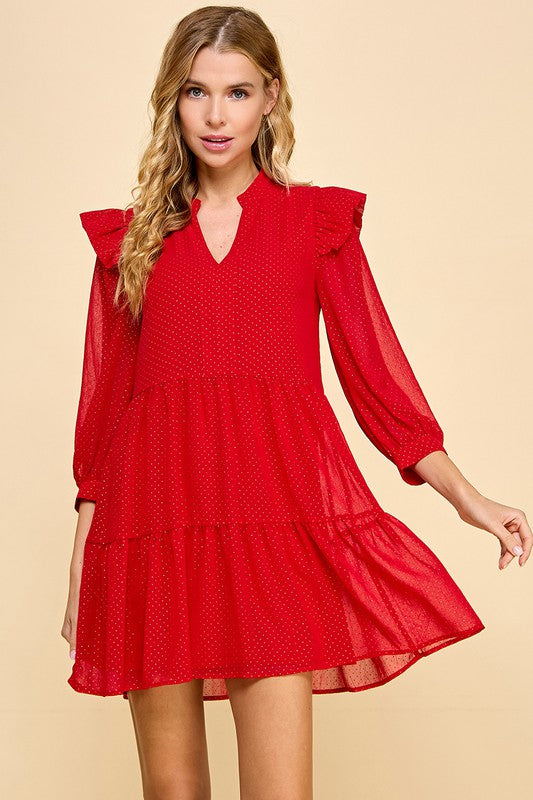 Polka Dot LS Dress