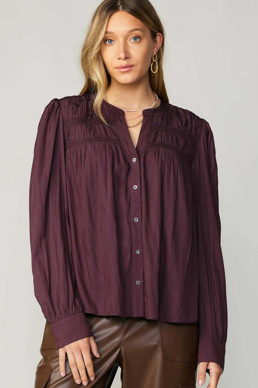 LS Split Neck Button Down