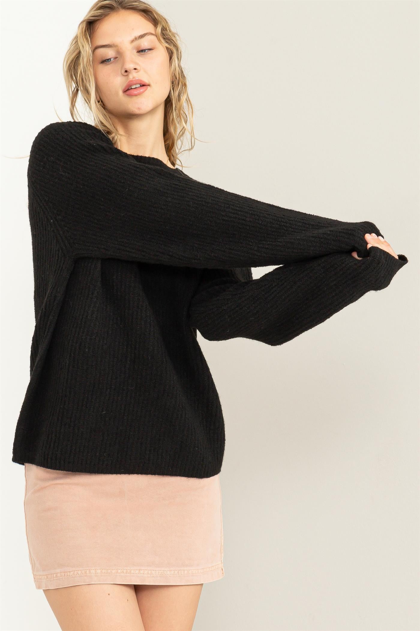 Ribbed LS Sweater