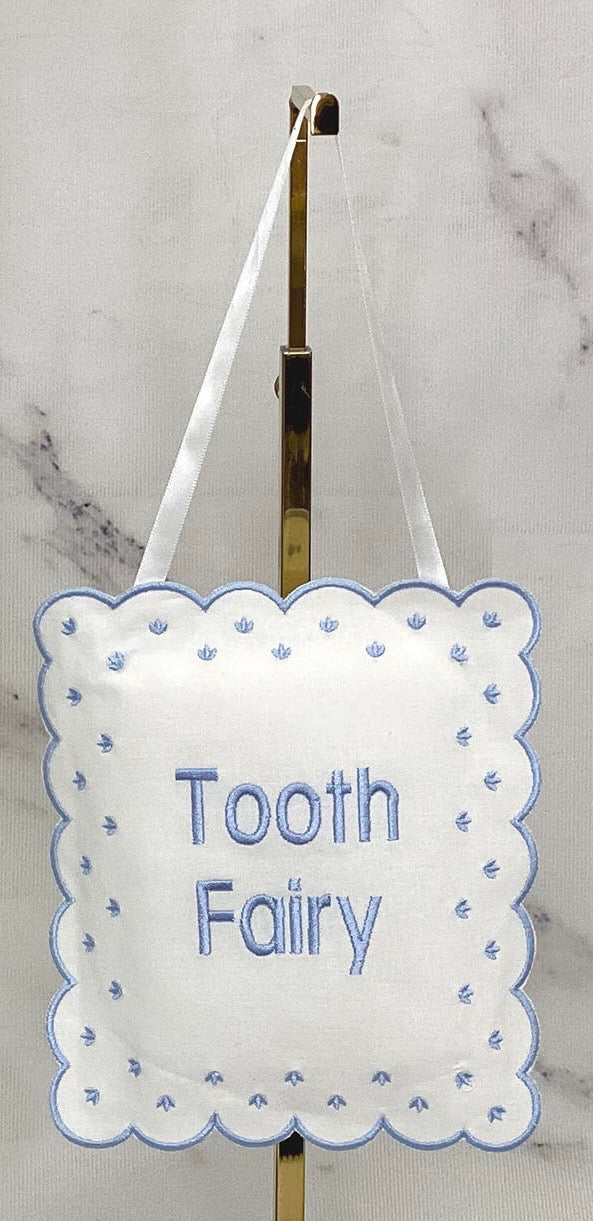 Linen Tooth Fairy Sign Pillow