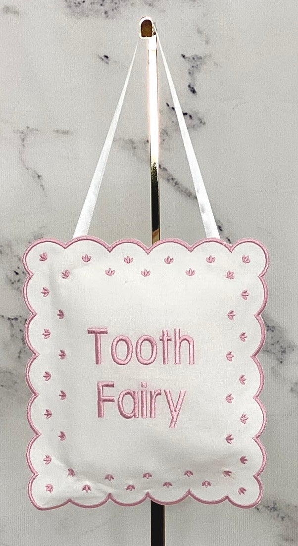 Linen Tooth Fairy Sign Pillow