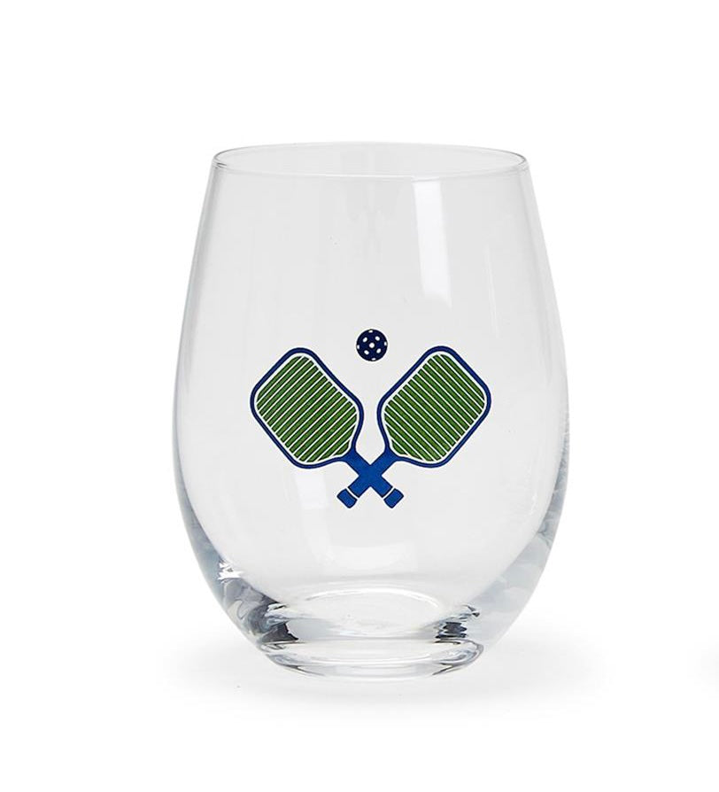 Pickleball stemless wine glass