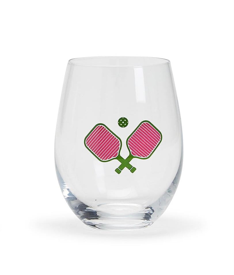 Pickleball stemless wine glass