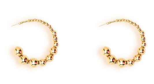 Small Gold Ball Hoop Earrings