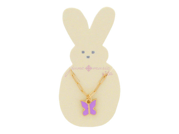 Lavender Enamel Butterfly Necklace