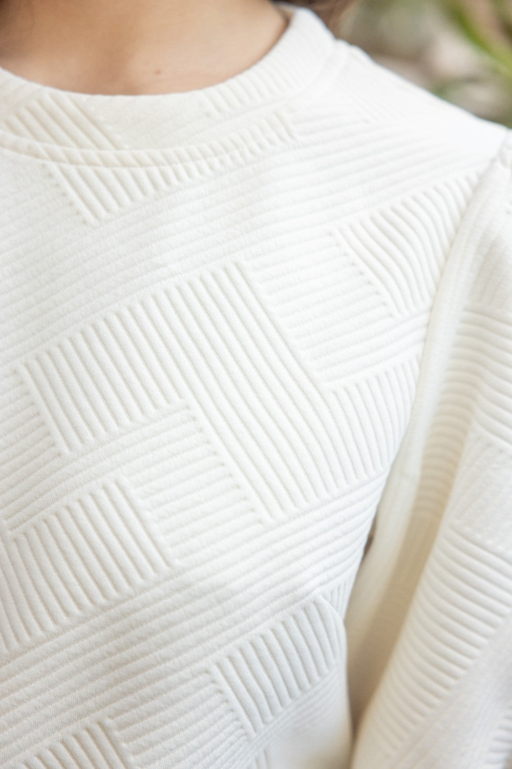Bubble Short Sleeve Textured Knit Top