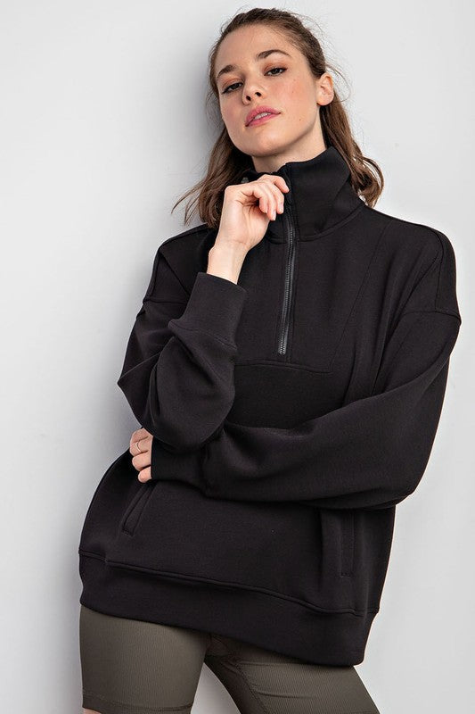 Modal Poly Span Zip Pullover