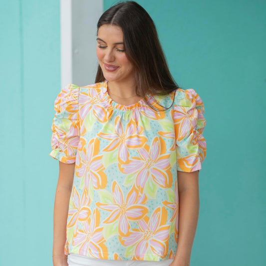 Tiegan Paradise View Orange Top