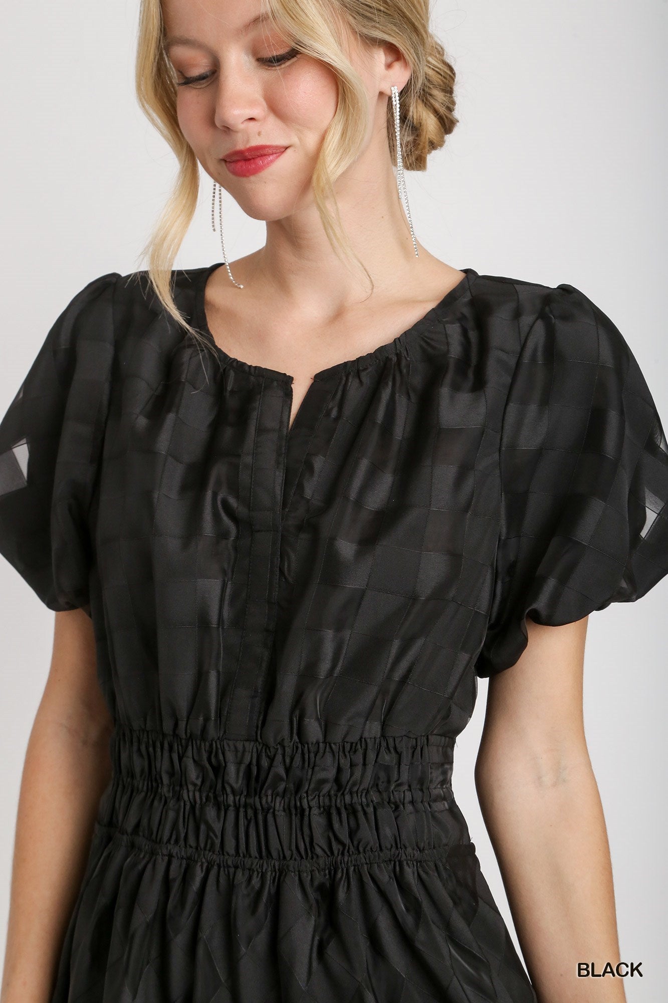 Organza Tiered Midi Dress