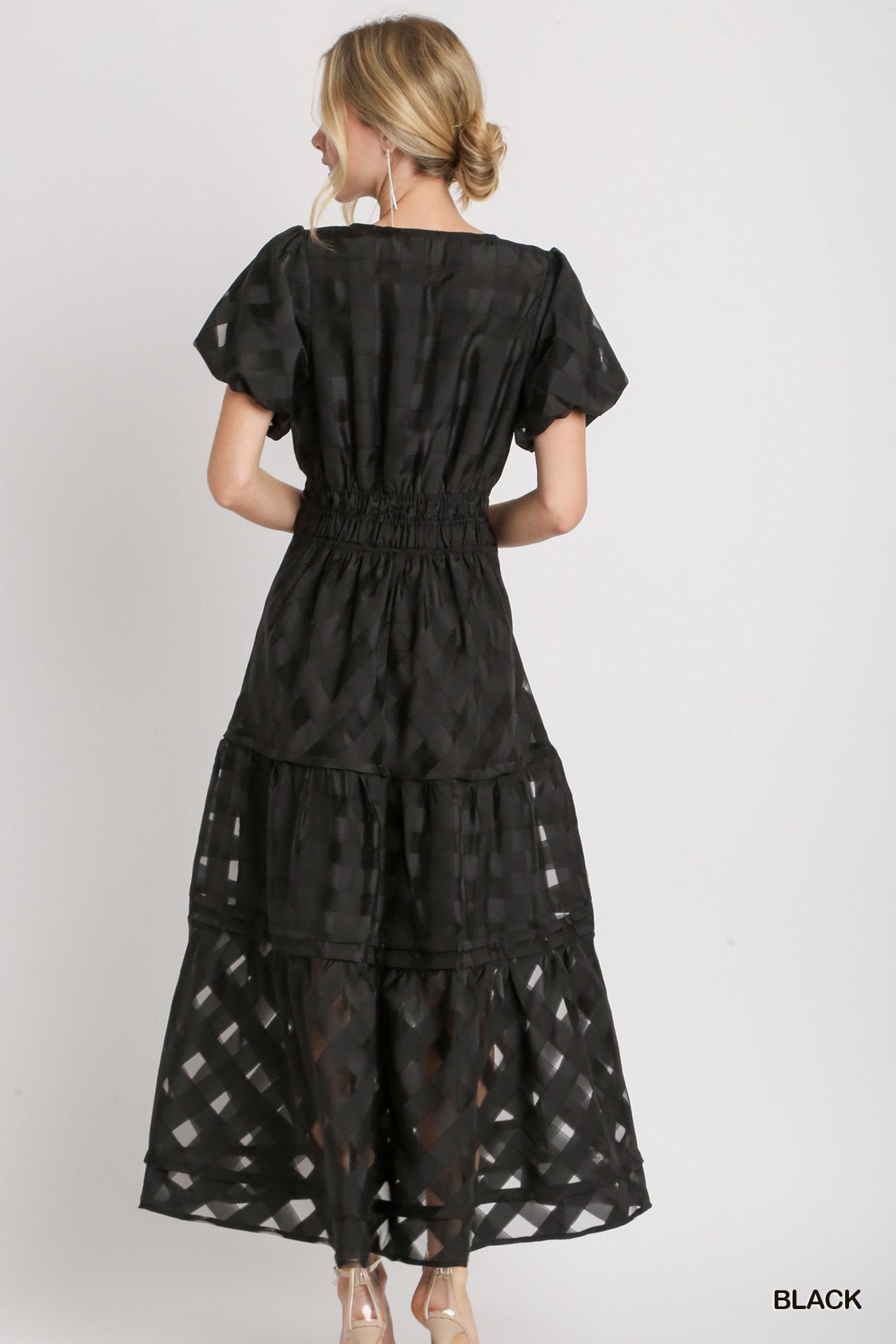 Organza Tiered Midi Dress