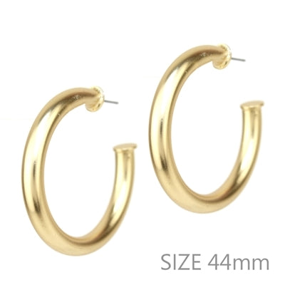 Shiny Gold Stud Hoop Earring