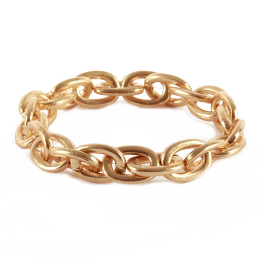 Worn Gold Metal Link 7.5" Bracelet