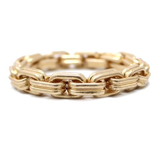 Worn Gold Chunky Chain Stretch Bracelet