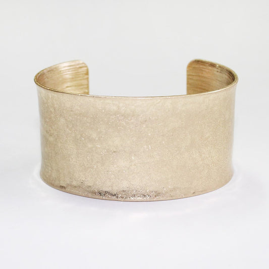 Worn Gold 1.25" Wide Cuff Bracelet