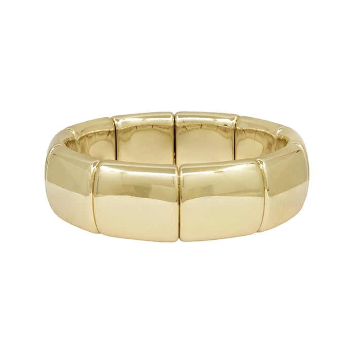 Gold Square Metal Stretch Bracelet