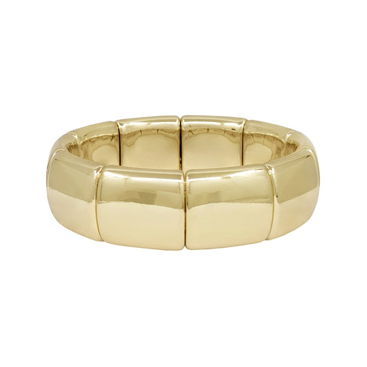 Gold Square Metal Stretch Bracelet