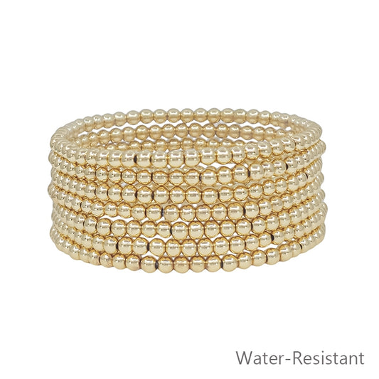4mm Beaded Bracelets- Set Of 7