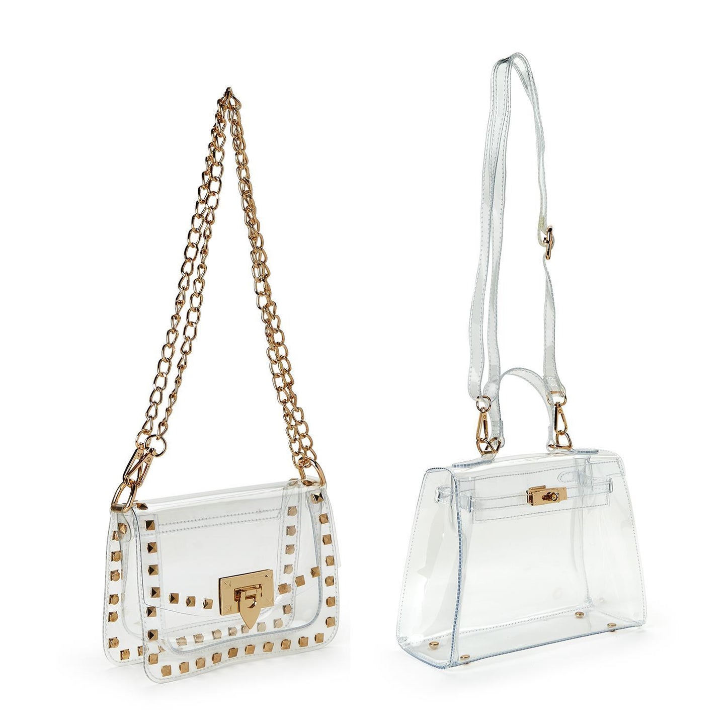 Clear View Bags with Gold Hardware