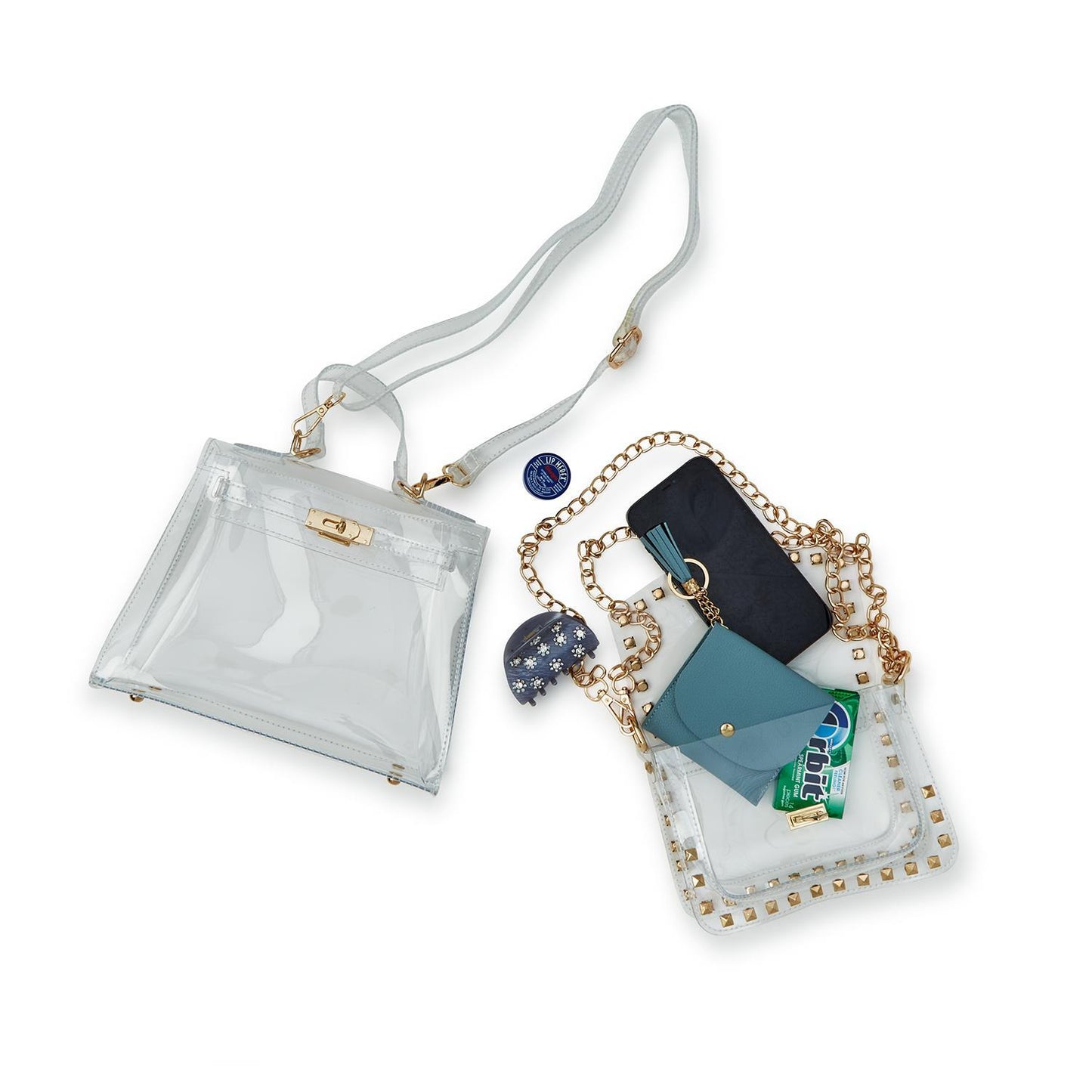 Clear View Bags with Gold Hardware