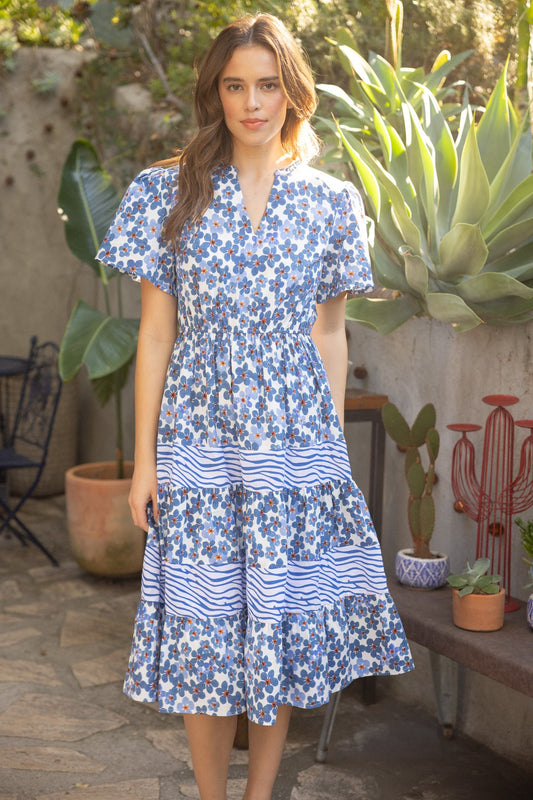 Floral Tiered Midi Dress