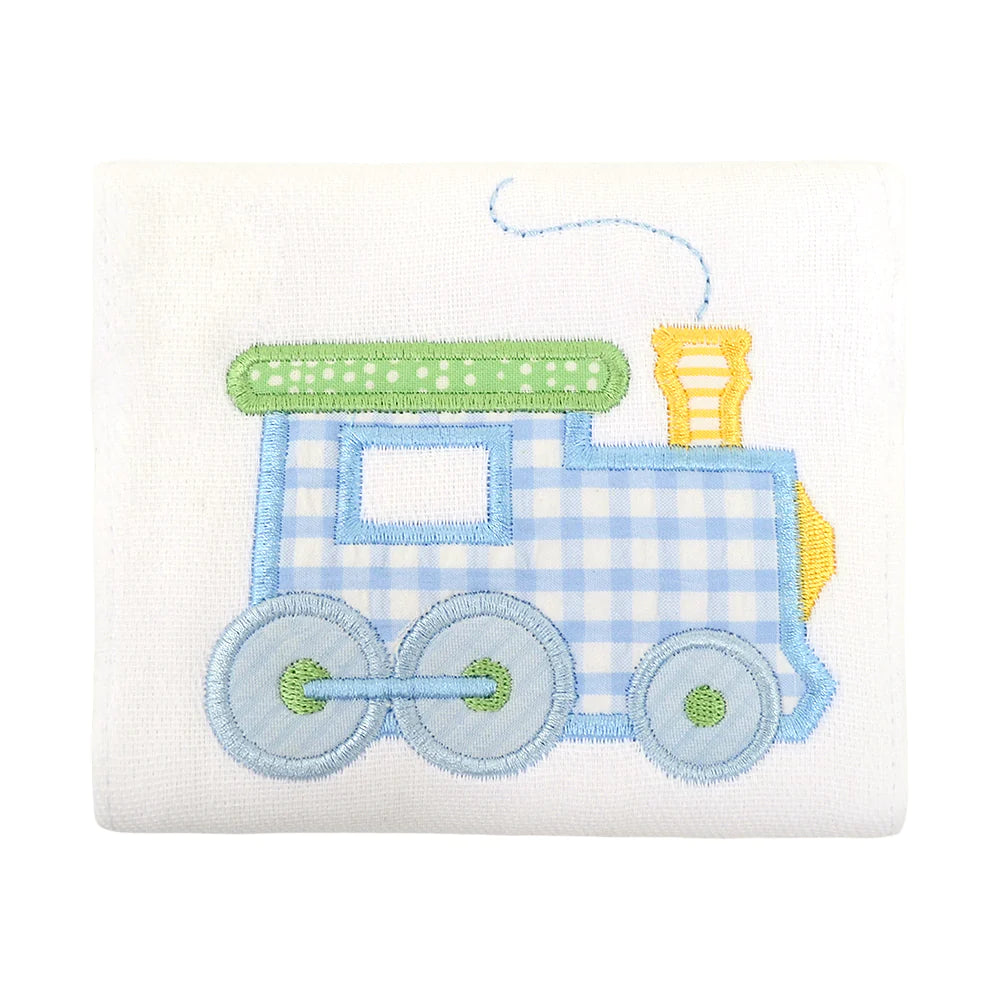 Train Appliqué Burp Pad