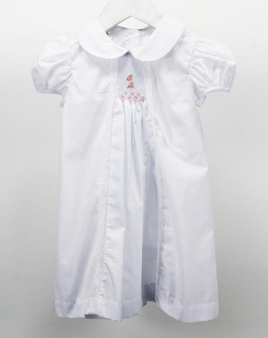White & Pink Flowers Amelia Dress