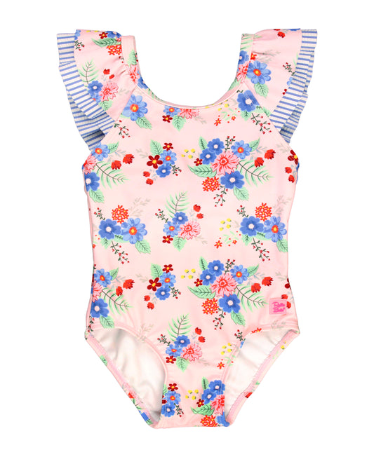 Ruffle V-Back One-Piece