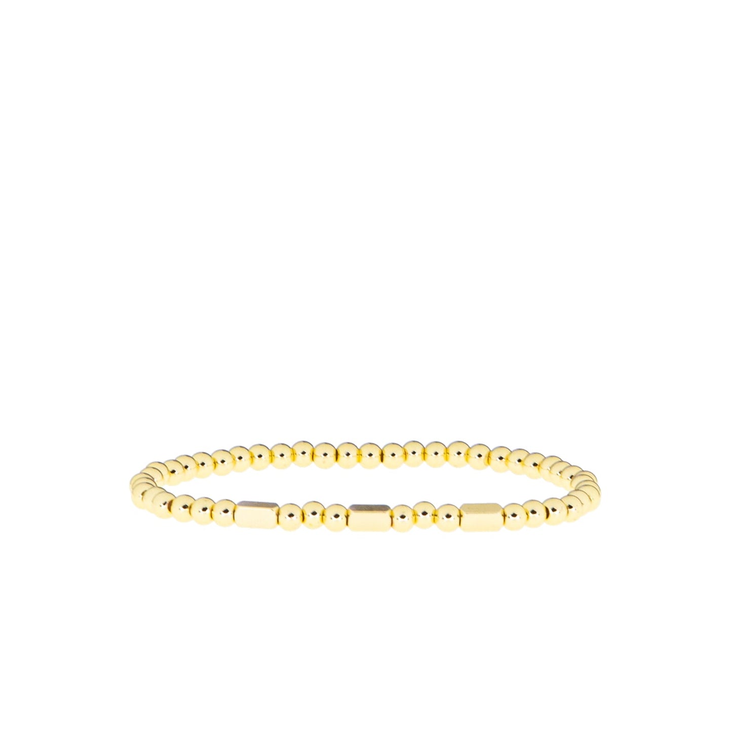 3mm Gold Ball Bracelet With Rectangles