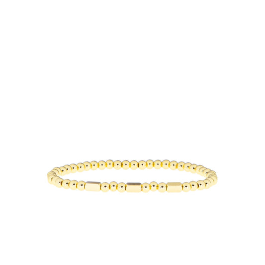 3mm Gold Ball Bracelet With Rectangles