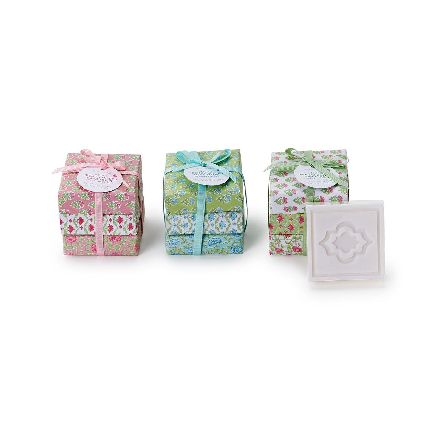 Floral Block Print Wrapped Soaps