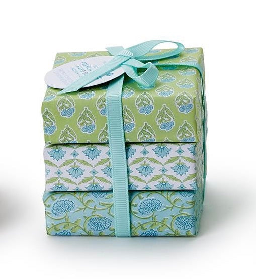 Floral Block Print Wrapped Soaps