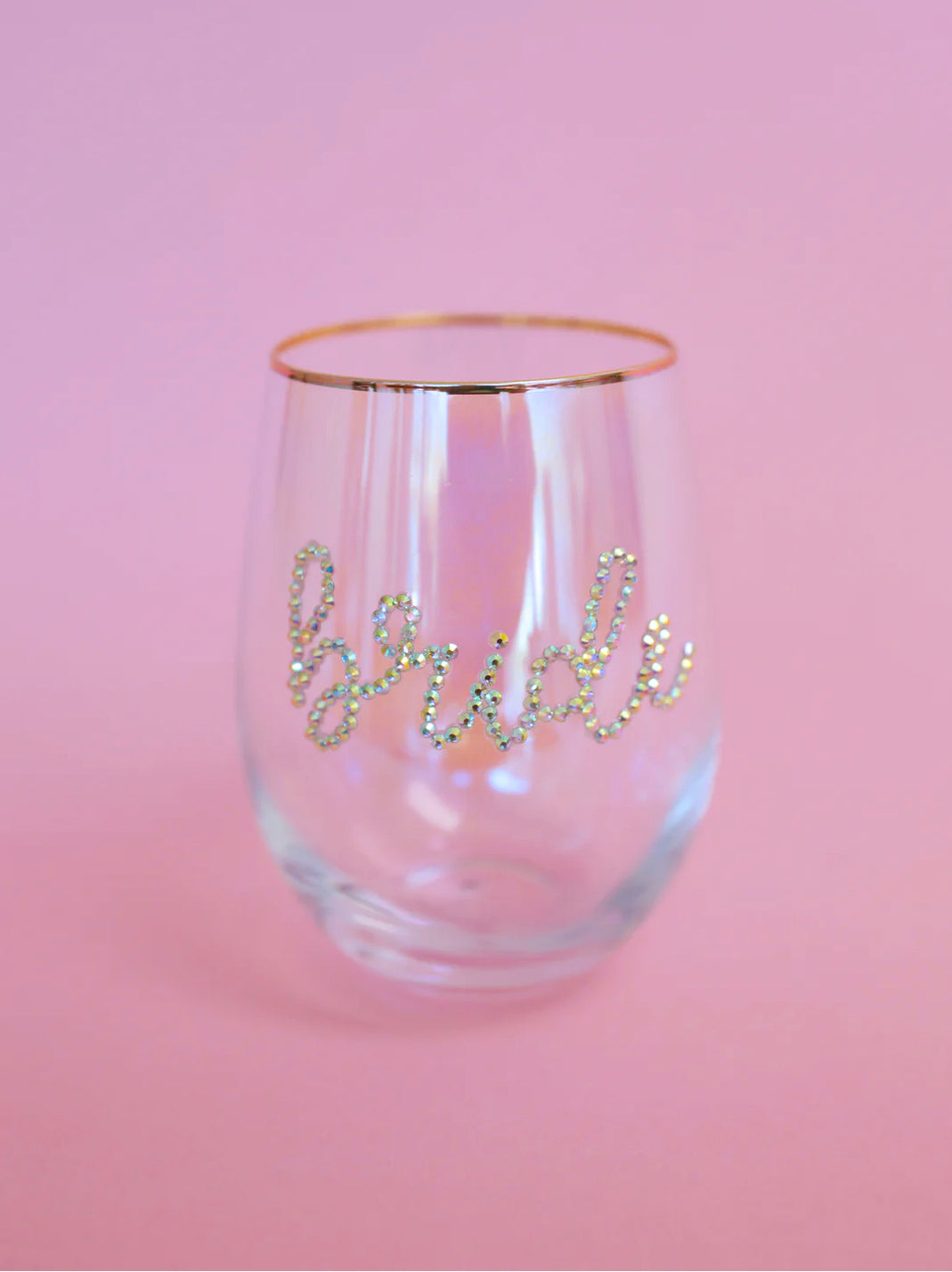 Rhinestone Bride Stemless Wine Glass