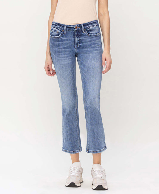 Mid Rise Kick Flare Jeans