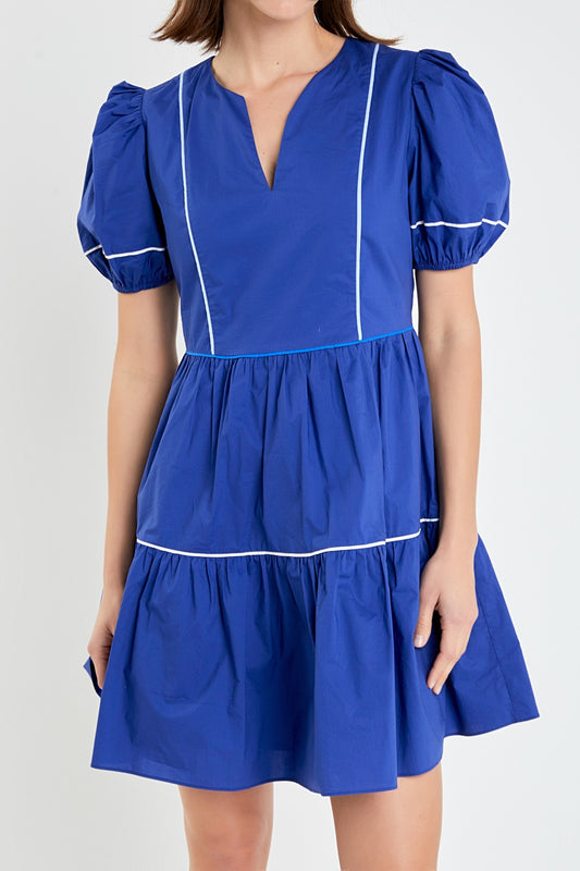 Piping Detail Mini Dress