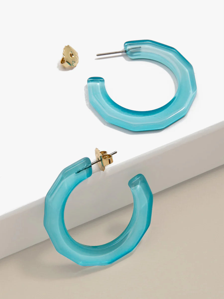 Resin Textured Open Hoop Earrings