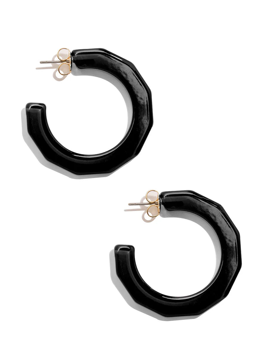 Resin Textured Open Hoop Earrings