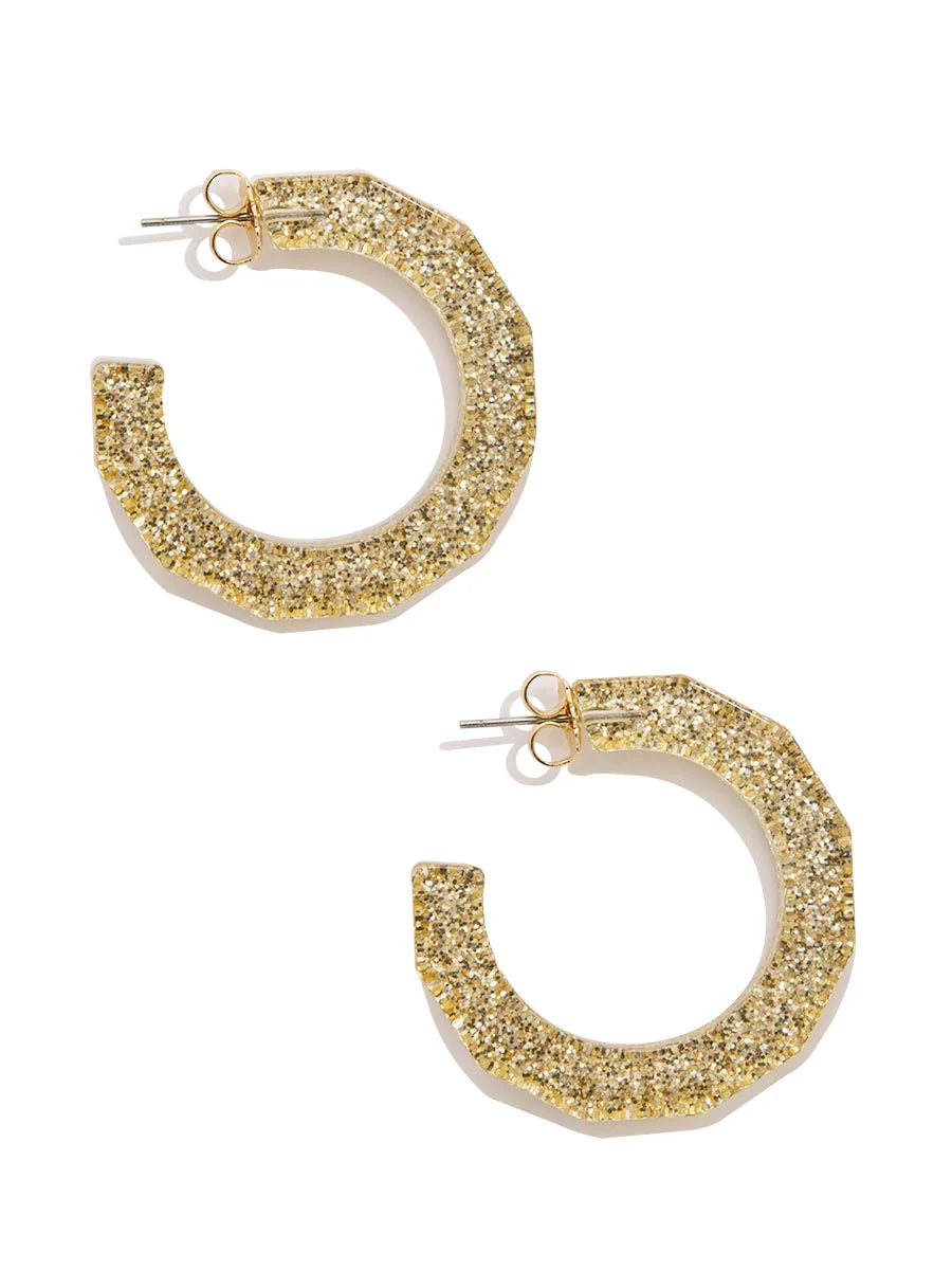 Resin Textured Open Hoop Earrings