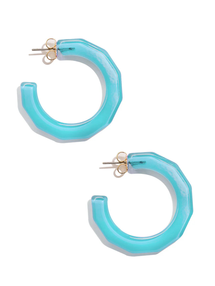 Resin Textured Open Hoop Earrings