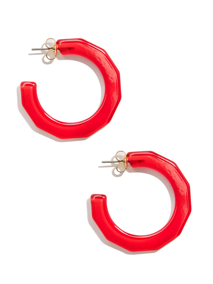 Resin Textured Open Hoop Earrings