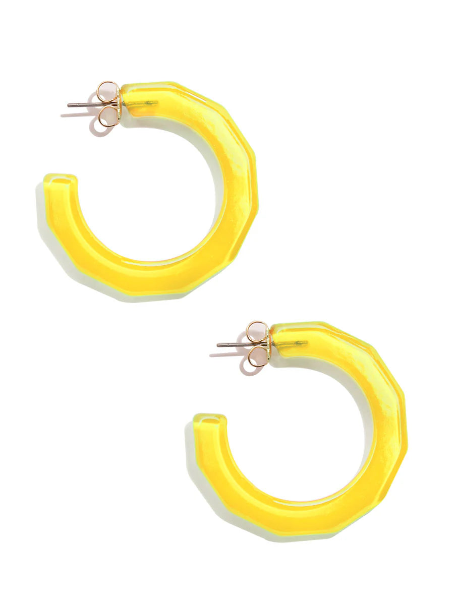 Resin Textured Open Hoop Earrings