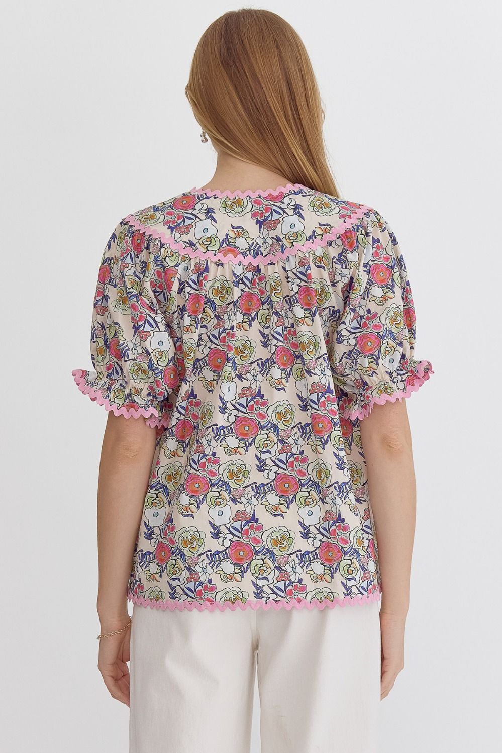 Floral Puff Sleeve Top