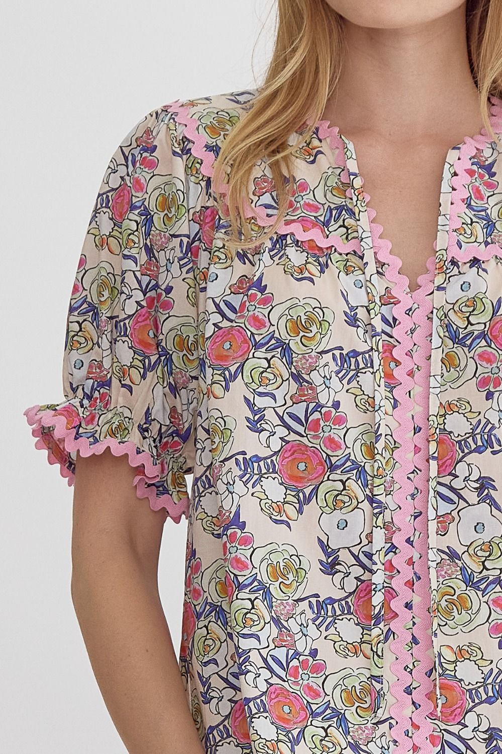 Floral Puff Sleeve Top
