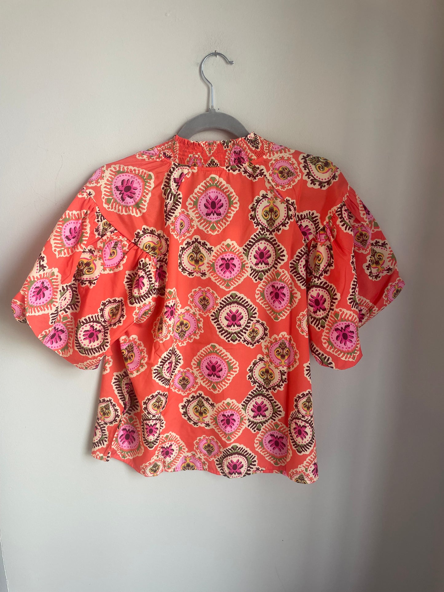 Puff Sleeve Print Top