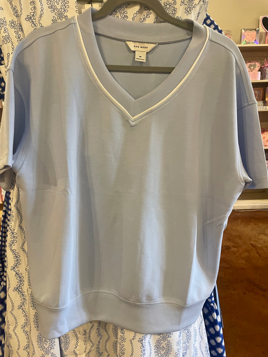 Piping V Neck Top